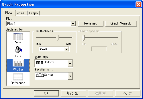 「 Widths」を選択