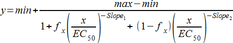 xb=EC50*10^((1/Hillslope)*log(2^(1/s) - 1))