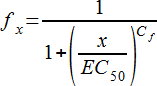 xb=EC50*10^((1/Hillslope)*log(2^(1/s) - 1))