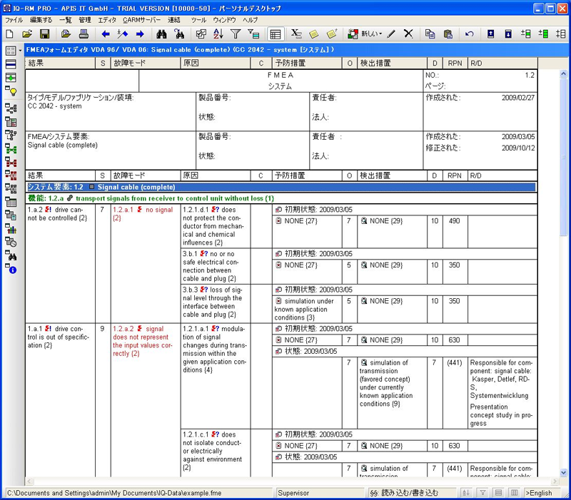 VDA-AIAG FMEA 手法統合に対応する FMEA ソフトウェア「APIS IQ」| ヒューリンクス