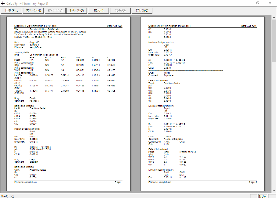calcusyn 2.0 calcusyn 2.0